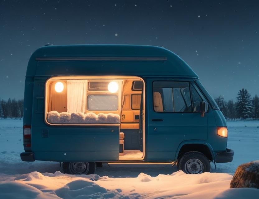 Van aménagé chauffé en hiver